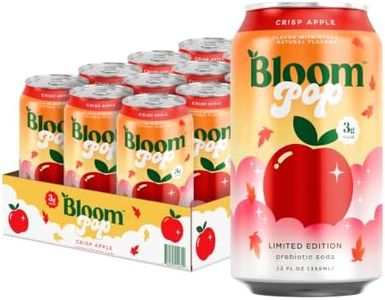 Bloom Pop Prebiotic Soda, Gut Health Support, Apple, 12 Pack | Crisp Apple flavor with clinically backed prebiotics for gut health, metabolism support and soda satisfaction.