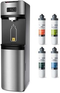 iSpring Bottleless Water Dispenser with Built-in 4-Stage Filtration, Chloramine Removal, Water Cooler Dispenser - Hot, Cold, Room Temp, Self Cleaning, Stainless Steel, Silver, Model: DS4S-NC