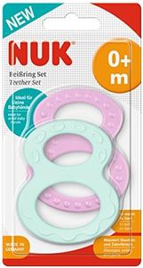 NUK Juego de mordedores con diferentes superficies, a partir de 0 meses, 2 unidades, multicolor
