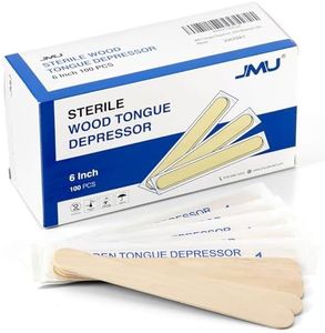 JMU Tongue Depressors Sterile 100 Count, 6" Tongue Depressors Wood Individually Wrapped for Medical Popsicle Crafts