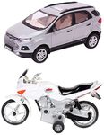 Centy Toys Plastic Pull Back Car, 1 Pull Back Car, Multicolour & Karizma Bike (Colors May Vary) - Adult