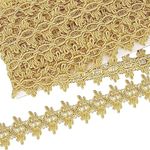 FINGERINSPIRE 20 Yards Metallic Braid Trim 38mm Wide Gold Metallic Gimp Braid Trim Floral Pattern Embellishment Lace Trim DIY Crafts Sewing Ribbon for Home Christmas Party Clothes Decoration