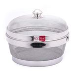 KCL Miska Stainless Steel Fruit & Vegetable Basket with Lid - 12 Inch Large