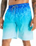 APTRO Men's Swim Trunks Quick Dry Bathing Suit Swimwear Beach Shorts HW159 Gradient Blue L