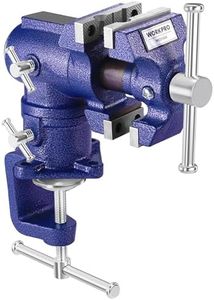 WORKPRO Dual Jaws Table Vise 2.5"&1.5", 360° Swivel Clamp-On Bench Vise for Woodworking, Metalworking, DIY,Multi-position Small Portable Vise, Mini Vice Clamp for Workbench, Golf Club Regripping