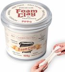 The Foamory Moldable Cosplay Foam Clay (900g White) High Density Air Dry Clay, EVA Foam Sands Paints Easily, Non-Toxic Safe for Adults & Crafts