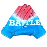 Battle Sports Gradient Doom Football Receiver Gloves for Adults and Youth (Red,White,Blue, Medium, Adult)