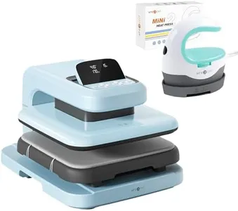 【Premium Heat Press Bundle】 HTVRONT Auto Heat Press 2 with Adjustable Pressure & Higher Heating Height, Heat Up Fast & Evenly + Mint Heat Press Mini Heat Press Machine