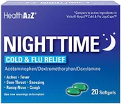 HealthA2Z® Nighttime | Cold & Flu Medicine | Powerful Multi-Symptom Daytime and Nighttime Relief (20 Softgels) (20 Softgels)