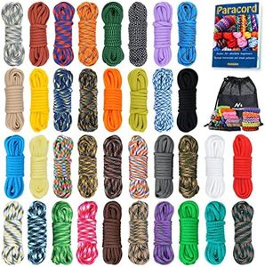 MONOBIN 36 Colors 10ft Paracord 550 Combo kit, Paracord Bracelets Making kit - Multifunction Paracord Rope with Instruction for Making Lanyard, Dog Collar, Idea for Gift (36 Colors B)…