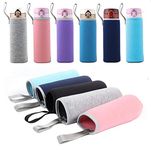 10PCS 360ML/12oz Portable Washabale Elastic Protective Cup Holders Glass Organizer Neoprene Sleeve Carrier Pouch with Carrying Handle Water Bottle Sleeves(Color Random)