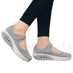 Womens Orthopedic Sneakers - Mesh Women Air Cushion Slip-On Orthopedic Walking Shoes,Walking Sneakers Air Cushion Non-Slip Casual Shoes Sports Shoes Gray