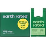 Earth Rated Dog Poop Bags with Handles Value Pack, Easy Tie and Guaranteed Leakproof, Lavender, 600 Handle Bags