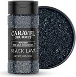 Hawaiian Style Black Lava Sea Salt - All-Natural Unrefined Hawaiian Sea Salt Infused with Activated Charcoal - Gorgeous Finishing Salt - No Gluten, No MSG, Non-GMO - 5 oz Shaker - Caravel Gourmet