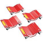 VEVOR Wheel Dolly, 8000 lbs Capacity Heavy-Duty Steel Car Mover, Wheel Dolly Car Tire Stake Set with Brakes, Vehicle Moving Cart Moving Cars, Trucks, Trailers, Motorcycles, and Boats, Set of 4, Red