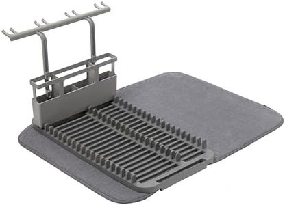 Umbra 1011484-149 UDRY Rack and Microfiber Dish Drying Mat, Charcoal Kitchen, 24 x 18 x 10.8