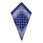 Blue Paisley Bandana Head Scarf Headbands Handkerchief Cowboy Cotton Bib Party Face Covering Headwear For Motorcycling Mens Womens Unisex