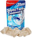 Vacplus Septic Tank Treatment - 12 Packs for 1-Year Supply, Flushable & Dissolvable Septic Tank Treatment Packets with Easy Operation, Biodegradable Septic Tank Treatment Enzymes for Wastes & Odors