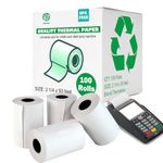 (100 Rolls) 2 1/4" x 50' Thermal Paper Receipt Rolls BPA-Free, Receipt Paper, Cash Register Printer Paper Roll, Fits All Credit & Debit Card Terminals, POS Systems, Clover Flex Mini, 57mm