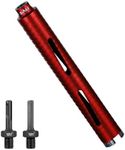 SALI Diamond Core Drill Bits 1 1/2" Diameter 10"/254mm Drilling Depth 5/8-11" Thread Core Bit Turbo Laser-Welded Segments for Cured Concrete with Rebar Brick Block Masonry Stone with Two Adapters（Red）