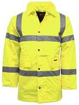 Hi Vis Parka Waterproof Coat Jacket | Workwear Reflective Security Safety Coat Yellow