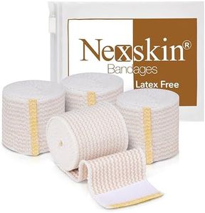 Premium Elastic Bandage Wrap (2” Wide, 4 Pack) - Nexskin Latex Free Athletic/Medical Compression Bandages Hook & Loop Fasteners at Both Ends - Lifetime Washable & Reusable Bandages