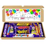 Happy Birthday Chocolate Hamper, Letterbox Chocolate Gift Box of 10 Fullsize Cadbury Dairy Milk Chocolate bars, for 13th 16th 18th 21st 30th 40th 50th 60th Birthday Gifts For Women & Gifts For Him