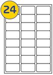 LABELS4U 25 Sheets A4, 24 Labels per Sheet, Size 63.5x33.9mm (600 Labels)