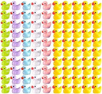 100 PCS Tiny Ducks | Mini Resin Duck Miniature Figures, Micro Landscape Garden Landscape Aquarium Dollhouse Ornament Potted Plants DIY Pendant Craft Decoration for Christmas Birthday Party