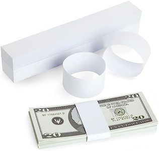 Juvale 300 Pack Money Bands for Cash, Blank Self-Adhesive Currency Straps, Bill Wrappers (White, 7.8x1.2 in)