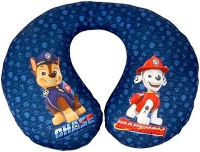 Paw Patrol Oreiller de Cou Pat'Patrouille pour garçons avec Les Personnages Chase et Marshall. Parfait pour Les Voyages. Très Confortable et Lavable.