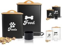 Dog Treat Container 2PCS, Dog Food Storage Container with Lids Airtight, Dog Treat Jars for Kitchen Counter-7+3Lbs, Small Dog Cookie Jar for Storage, Pet Treat Container (Upgraded) Black