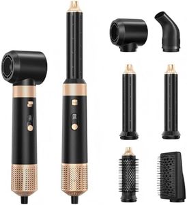 Sendowtek 6 in 1 Hot Air Hair Styler Brush 950W, Multi Tool Hairdryer Air Curler 3 Level Heat Comb for Rotating Straightening Volumize Hot-Air Auto Brush Styler Styling for Daily Multi Long Hair Type