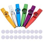 Kazoos Multipack, 6 Pcs Exquisite Kazoo Instrument With 20 Flute Membranes, Kazoo Musical Instruments Used For Instrumental Accompaniment, Like Guitar, Violin, Piano