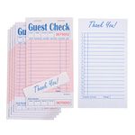 Guest Check Books for Servers, 10 Pack of EP-3632-1 Server Note Pads, Thick Server Paper with Guest Receipt, Waitress Notepads - 250 Orders Total (Pink, 6.75"x3.5")