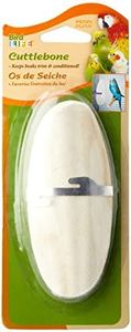 Penn-Plax Cuttlebone for Birds and Parakeets - Natural Cuddlefish Bones for Tortoise and Snails - with Holder - Medium