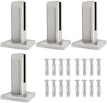 LukLoy 4x 304 Stainless Steel Square Glass Spigots Pool Fence Spigot Clamp Home Garden Stairs Balustrade Railing Balcony Glass Floor Clamp (4 Pieces x 960g Brush)
