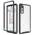 IMEIKONST Clear Case for LG Velvet, Heavy Duty Hard PC Soft TPU Premium Slim Anti-Fall Shockproof Full Body Protective Cover Compatible with LG Velvet. 2 in 1 Black HH