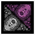 Hot Leathers Sugar Skull Bandana (Black, 21" x 21")