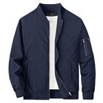 MAGCOMSEN Bomber Jackets For Men Windbreaker Lightweight Jacket Full Zip Casual Stylish Golf Jackets Spring Outwear Navy XL