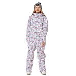 Women Ski Suits One Piece Jumpsuits Overalls Winter Outdoor Snow Suits Waterproof Snowboard Jacket(xyz,S)