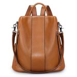 S-ZONE Women Soft Leather Backpack Anti-Theft Purse Ladies Waterproof Rucksack School Bag