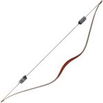 Huntingdoor Recurve Bow One Piece Traditional Wood Hunting Bow Handmade Longbow 30-50lbs Fit for Right and Left Hand With Otter Balls String Silencer (35lbs)