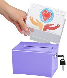 Adir Suggestion Box with Slot and Lock – Acrylic Donation Box for Fundraising, Drawing Box for Raffle, Funraiser Box, Tip Box with Lock - 6.25x4.5x 4 Inches voting box with slot and Sign Holder