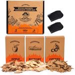 BBQ Wood Chips for Smoker | Smoker Wood Chunks: Apple, Hickory, Cherry | BBQ Accessories | Grilling Gifts for Men | Smoker Accessories | Smoker Wood Chips | Wood Chunks for Smoking