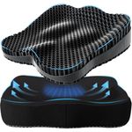Tsmertor Gel Seat Cushion for Office Chair, Car Seat Cushion Chiar Ergonomic Anti-Slip Gel Non-Slip Seat Back Butt Support Cushion, Tailbone, Sciatica Long Sitting Tailbone Pain Relief