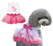 Dog Dress Luxury Puppy Skirt Dog Clothes Princess Dresses Wedding Evening Dress Tutu Skirt Red Lips Bowknot Dress for Small Dog Girl (XXL, Red)