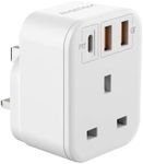 MOMAX USB Plug Charger UK, PD 20W Type C and 2 USB Ports Wall Socket Plug Adapter, 4-in-1 USB Outlet Plug Extender for Household Appliances, iPhone, Smartphone Tablets, Ideal for Home Office