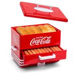 Nostalgia Extra Large Diner-Style Coca-Cola Hot Dog Steamer and Bun Warmer, 24 Hot Dog and 12 Bun Capacity, Steam Bratwursts, Sausages, Vegetables, Fish, Dumplings, Red