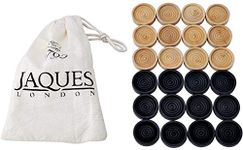 Jaques of London Draughts Pieces | Draughts Set in a Drawstring Bag | Quality Stackable Checkers Pieces for Playing with your Draughts Board Game | Since 1795